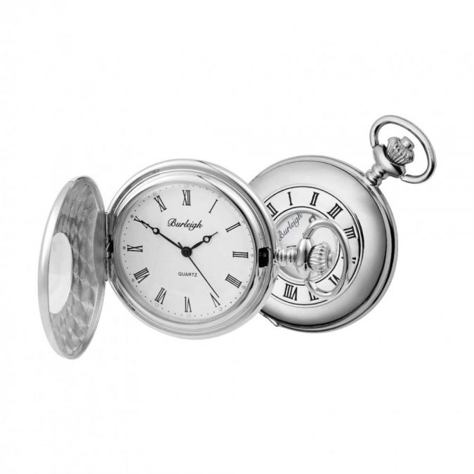 Chrome Half Hunter Pocket Watch