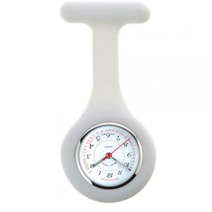 White Silicone And Stainless Steel Fob Watch