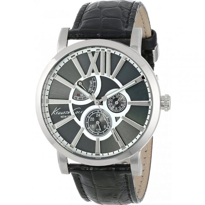 Mens multi-dialed dark grey watch