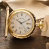 Gold Plated Full Hunter Date Display Quartz Pocket Watch with Chain (45mm) (B4)