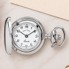 Silver Plated Full Hunter Quartz Pendant Necklace Watch
