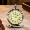 Chrome Plated Half Hunter Quartz Pocket Watch