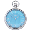 Mechanical Ice Blue Open Face Silver Pocket Watch