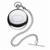 Chrome Plated Full Hunter Sunburst Dial Mechanical Pocket Watch Blue