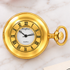 Gold Plated Half Hunter Quartz Pocket Watch Stand with Chain
