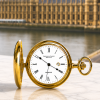 The Blenheim Plated Full Hunter Date Display Quartz Pocket Watch with Chain