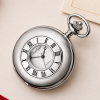 Chrome Plated Half Hunter Quartz Pocket Watch with Chain