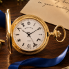 Gold Plated Masonic Mechanical Engine Turned Full Hunter Pocket Watch