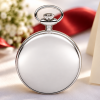 Chrome Plated Half Hunter Mechanical Pocket Watch with Chain