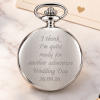 Chrome Plated Half Hunter Skeleton Dial Mechanical Pocket Watch with Chain