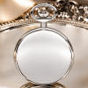 Sterling Silver Full Hunter Mechanical Pocket Watch with Chain