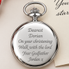 Chrome Plated Half Hunter Moon Dial Mechanical Pocket Watch with Chain