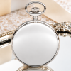 Sterling Silver Half Hunter Skeleton Dial Mechanical Pocket Watch with Chain