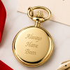 Gold Plated Full Hunter Quartz Pendant Necklace Watch