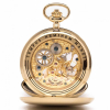 The Bridewell - Gold Plated Mechanical Double Half Hunter Pocket Watch