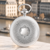 The Buckingham Sterling Silver Double Hunter Mechanical Pocket Watch with Chain