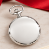 Chrome Plated Full Hunter Mechanical Pocket Watch with Chain