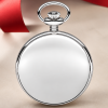 Chrome Plated Full Hunter Date Display Quartz Pocket Watch with Chain