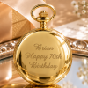 Gold Plated Double Half Hunter Mechanical Pocket Watch with Chain
