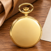 Gold Plated Double Hunter Mechanical Pocket Watch with Chain