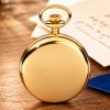 Masonic Gold Plated Half Hunter Date Display Mechanical Pocket Watch with Chain