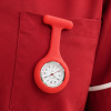 Red Silicone And Stainless Steel Fob Watch
