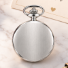 Chrome Plated Half Hunter Skeleton Dial Mechanical Pocket Watch with Chain