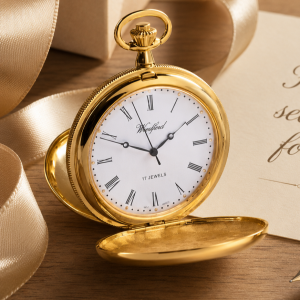 Battle of Britain Gold Plated Double Hunter Mechanical Pocket Watch with Chain