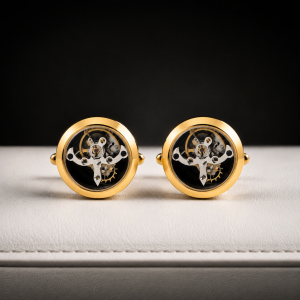 Tourbillon Style Gold Plated Cufflinks