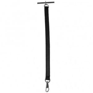 Black Leather Pocket Watch Strap - Stainless Steel T-Bar