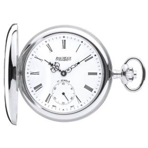Half Hunter Sterling Silver Mechanical Pocket Watch