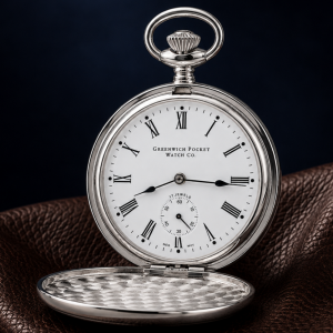 The Beaumont, Limited Edition 1000 Pieces UK Designed Chrome Double Hunter Mechanical Pocket Watch With Chain