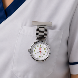 Unisex Nurse Chrome Plated Fob Watch