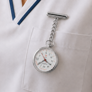 Chrome Plated Quartz Nurses Fob Watch